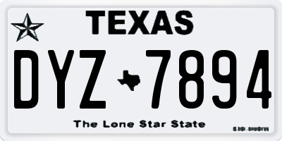 TX license plate DYZ7894