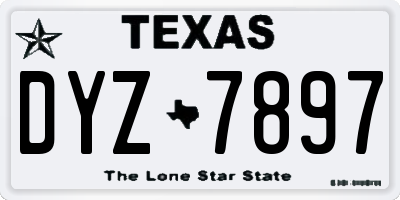 TX license plate DYZ7897