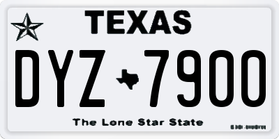 TX license plate DYZ7900
