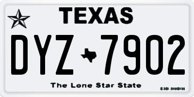 TX license plate DYZ7902
