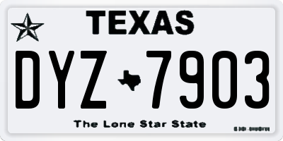 TX license plate DYZ7903