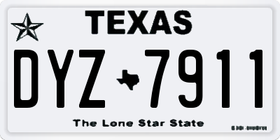 TX license plate DYZ7911