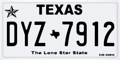 TX license plate DYZ7912