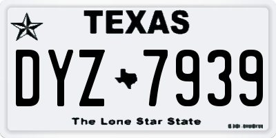 TX license plate DYZ7939