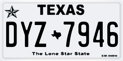 TX license plate DYZ7946