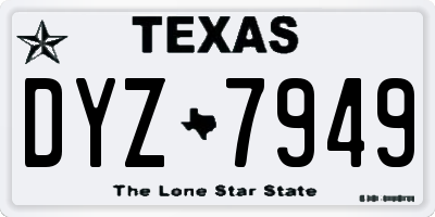 TX license plate DYZ7949