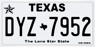 TX license plate DYZ7952
