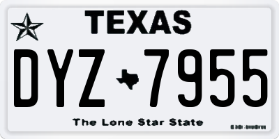 TX license plate DYZ7955