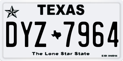 TX license plate DYZ7964