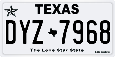 TX license plate DYZ7968