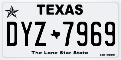 TX license plate DYZ7969