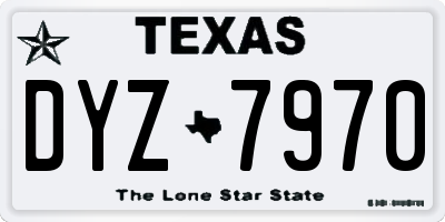TX license plate DYZ7970