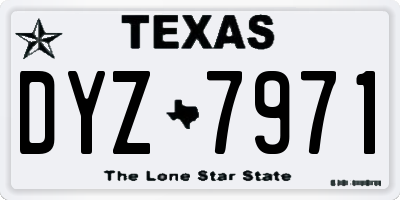 TX license plate DYZ7971