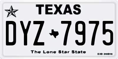 TX license plate DYZ7975