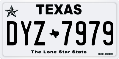 TX license plate DYZ7979