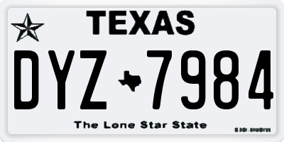 TX license plate DYZ7984