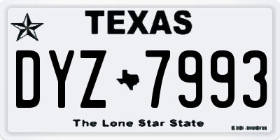 TX license plate DYZ7993