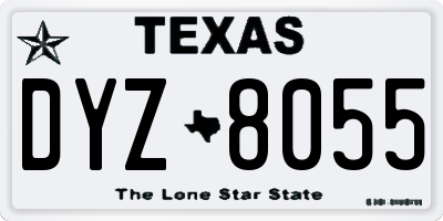 TX license plate DYZ8055