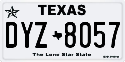 TX license plate DYZ8057