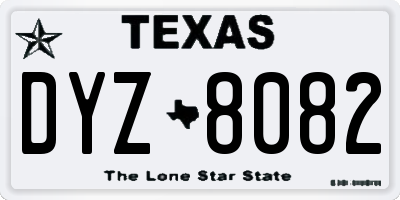 TX license plate DYZ8082