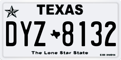 TX license plate DYZ8132