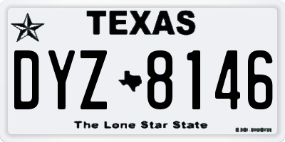 TX license plate DYZ8146