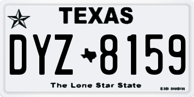 TX license plate DYZ8159