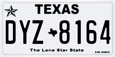 TX license plate DYZ8164