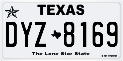 TX license plate DYZ8169