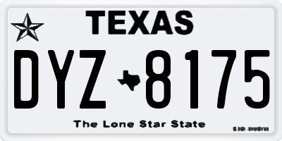 TX license plate DYZ8175