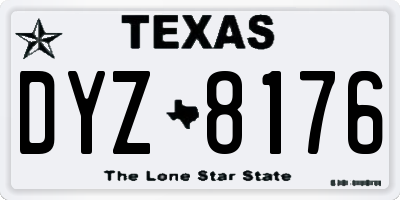 TX license plate DYZ8176