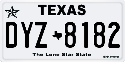 TX license plate DYZ8182