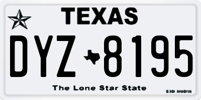 TX license plate DYZ8195