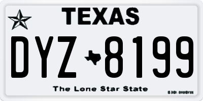 TX license plate DYZ8199