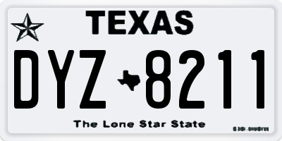 TX license plate DYZ8211