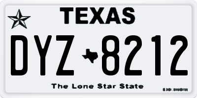 TX license plate DYZ8212