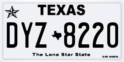 TX license plate DYZ8220