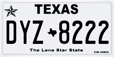 TX license plate DYZ8222