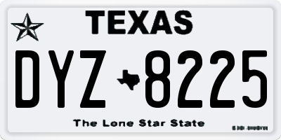 TX license plate DYZ8225