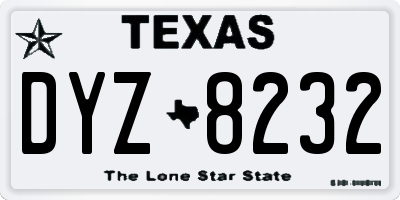 TX license plate DYZ8232