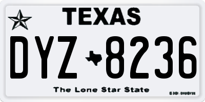 TX license plate DYZ8236