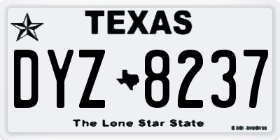 TX license plate DYZ8237