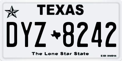 TX license plate DYZ8242