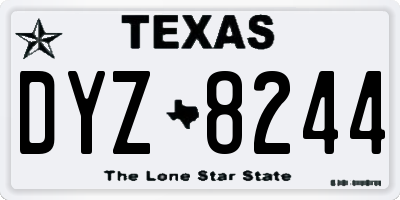 TX license plate DYZ8244