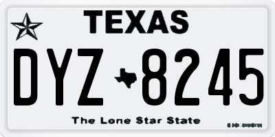 TX license plate DYZ8245