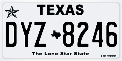 TX license plate DYZ8246