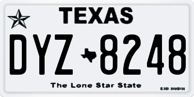 TX license plate DYZ8248