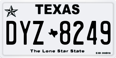 TX license plate DYZ8249