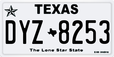 TX license plate DYZ8253