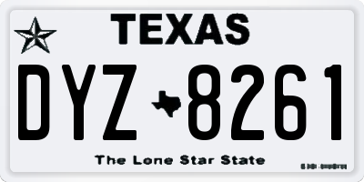 TX license plate DYZ8261